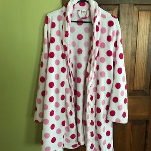 Fuzzy Ulta Beauty Pink Poka Dot Bathrobe